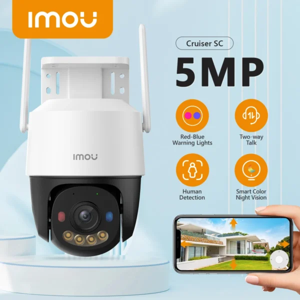 IMOU Cruiser Z 5MP WiFi Camera 12x Mixed Zoom AI Tracking Human Vehicle Detection IP66 Full-Color PT Outdoor Security